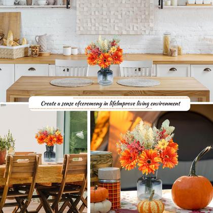 Imagem de Restos de flores artificiais com vaso Gerbera Daisy Orchid Wheat