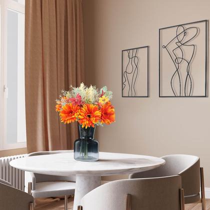 Imagem de Restos de flores artificiais com vaso Gerbera Daisy Orchid Wheat