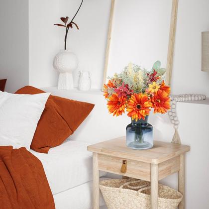 Imagem de Restos de flores artificiais com vaso Gerbera Daisy Orchid Wheat