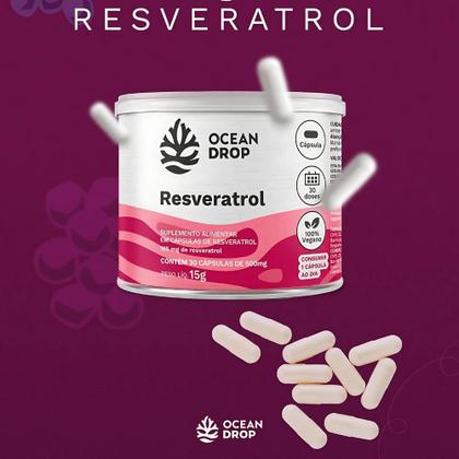Imagem de Resveratrol 500mg 30 Cápsulas Antioxidante Vegano - Ocean Drop