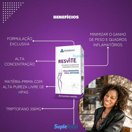 Imagem de Resvitè Resveratrol Triptofano 30 Comprimidos  Biobalance