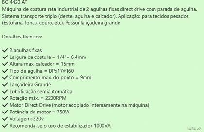 Imagem de Reta 2 Agulhas 750W-Couro  Direc Drive Transporte Triplo -