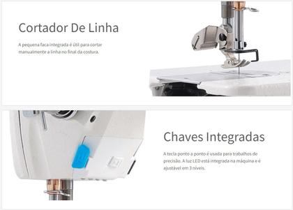 Imagem de Reta Jack F5 Direct Drive Costura do fino ao Pesado com led