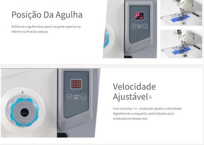 Imagem de Reta Jack F5 Direct Drive Costura do fino ao Pesado com led