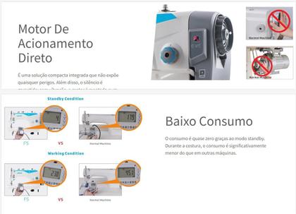 Imagem de Reta Jack F5 Direct Drive Costura do fino ao Pesado com led