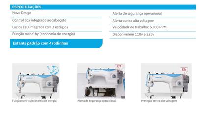 Imagem de Reta Jack F5 Direct Drive Costura do fino ao Pesado com led