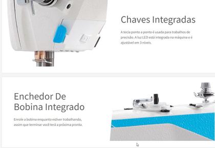 Imagem de Reta Jack F5 Direct Drive Costura do fino ao Pesado com led