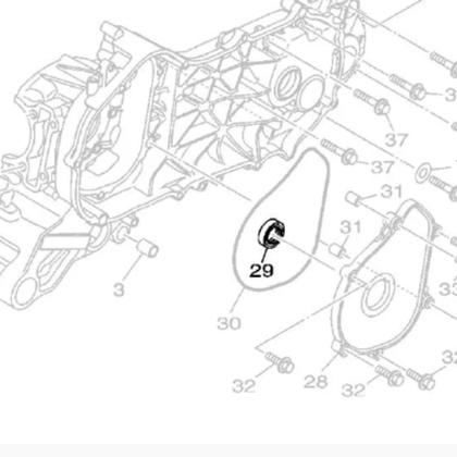 Imagem de Retentor da tampa 2 motor cvt neo 125 ubs 2020 2021 2022 +nf