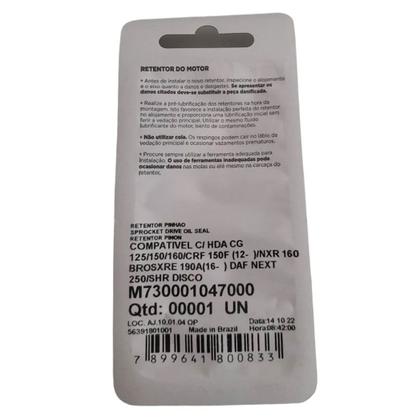 Imagem de Retentor Pião Cg Titan 150 / Fan 125 2006 à 2008 Vedamotors