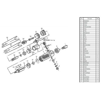 Imagem de Retífica Pneumática Mini Esmeril De Ar Com Maleta E Kit