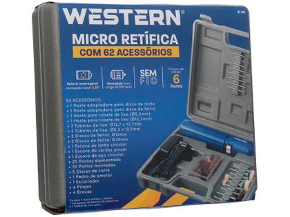 Imagem de Retífica Recarregável Bivolt com 62 Acessórios Sem Fio - Western REF: R-60