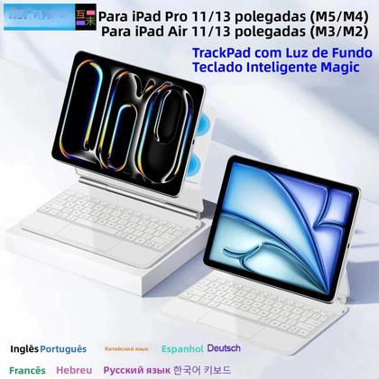 Imagem de Retroiluminação para Teclado Mágico iPad Pro 11"/13" (2024/M4/M2) e Air 11"/13" - Case Smart Folio