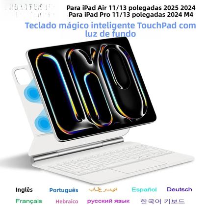 Imagem de Retroiluminação para Teclado Mágico iPad Pro 11"/13" (2024/M4/M2) e Air 11"/13" - Case Smart Folio