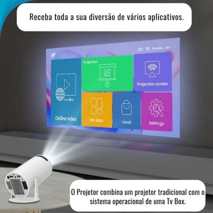 Imagem de Retroprojetor 4k Portátil Led Hdmi Usb Multimídia Espelhamento Tv Diversão
