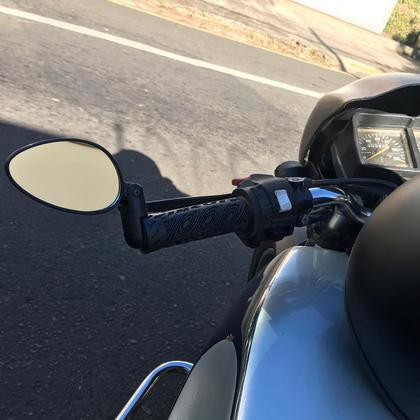 Imagem de Retrovisor Articulado Ponta Guidão Custom Cafe Racer Convexo