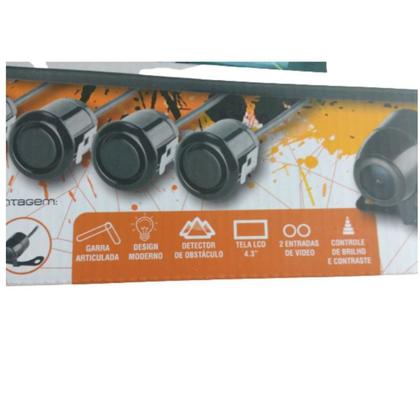 Imagem de Retrovisor + Câmera De Ré + Sensor Estacionamento Kx3 Branco