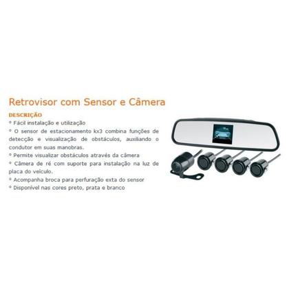 Imagem de Retrovisor + Câmera De Ré + Sensor Estacionamento Kx3 Branco