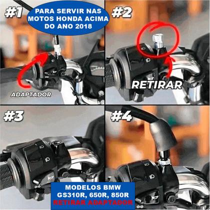 Imagem de Retrovisor Compativel Honda BMW GS 310R 650 850 Par com Rosca M10 Seguro Robusto