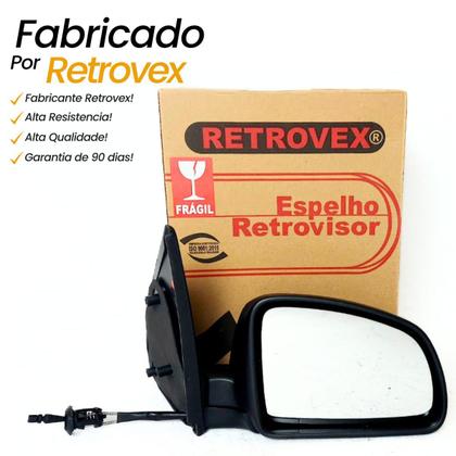 Imagem de Retrovisor Direito Carona Chevrolet Celta Prisma 2007 2008 2009 2010 2011 2012 2013 2014 com Controle Interno Manual