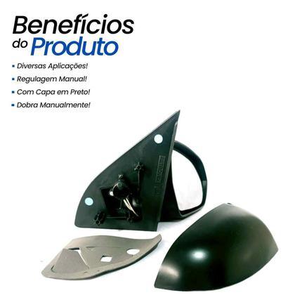 Imagem de Retrovisor Direito Montana Agile 2010 2011 2012 2013 2014 Controle Manual