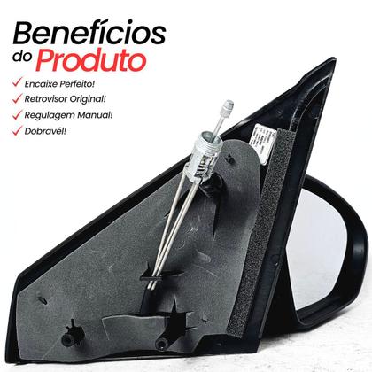 Imagem de Retrovisor Direito (passageiro) Fiat Argo Cronos 2017 2018 2019 2020 2021 com Controle Manual e Capa Original Vermelho Branco Prata Preto