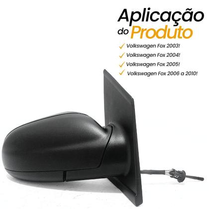 Imagem de Retrovisor Direito (passageiro) Volkswagen Fox 2003 2004 2005 2006 2007 2008 2009 2010 Com Controle Manual