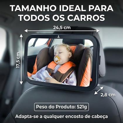 Imagem de Retrovisor Espelho Interno Infantil Lorben 360 Bebê Conforto Segurança Banco Traseiro Carros