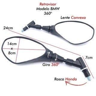 Retrovisor Espelho Moto Bmw F800 Honda Haste Curta Articulado Giro 360 Cb300 Titan Fan Xre Twister - oem Imagem de Retrovisor Espelho Moto Bmw F800 Honda Haste Curta Articulado Giro 360 Cb300 Titan Fan Xre Twister