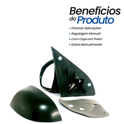 Imagem de Retrovisor Esquerdo Agile Montana 2010 2011 2012 2013 2014 Controle Manual