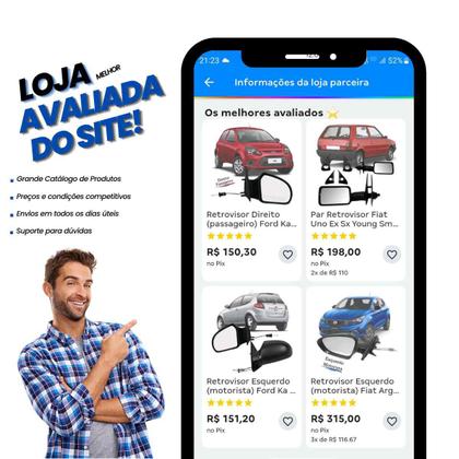 Imagem de Retrovisor Esquerdo Agile Montana 2010 2011 2012 2013 2014 Controle Manual
