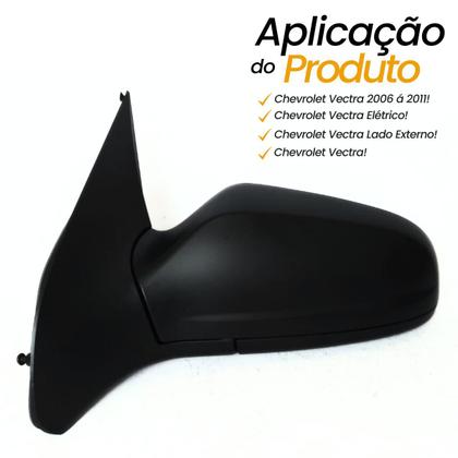 Imagem de Retrovisor Esquerdo Lado Motorista Condutor Chevrolet Vectra 2006 2007 2008 2009 2010 2011 Elétrico Preto Novo