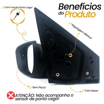 Imagem de Retrovisor Externo Esquerdo Motorista Chevrolet GM Onix Plus 2020 2021 2022 2023 Elétrico com Sensor Ponto Cego