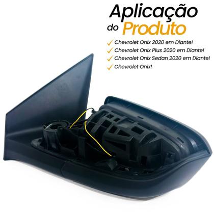Imagem de Retrovisor Externo Esquerdo Motorista Chevrolet GM Onix Plus 2020 2021 2022 2023 Elétrico com Sensor Ponto Cego