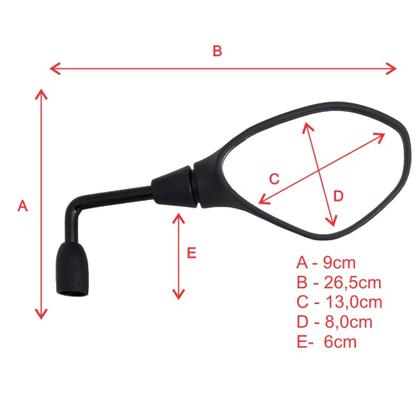 Imagem de Retrovisor GVS BMW F800 Haste Longa Rebaixada 90 graus Honda