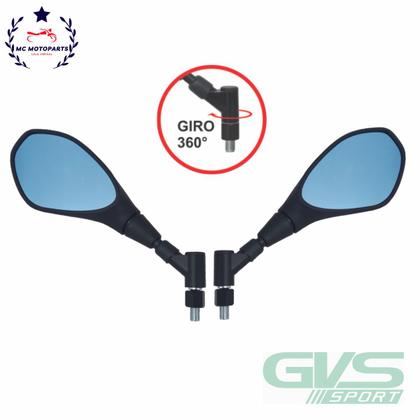 Imagem de Retrovisor GVS BMW GS650/F800 Giro 360 Rosca Padrão Yamaha Lente Convexa Azul