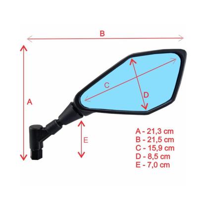 Imagem de Retrovisor GVS Kawasaki Z400 Giro 360 Lente Convexa Azul Rosca Yamaha