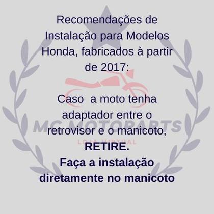 Imagem de Retrovisor GVS Premium Modelo BMW F800 Haste Curta Rebaixada 90 Lente Convexa Fumê P/ Motos Honda
