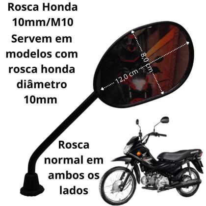 Imagem de Retrovisor Honda Biz 125 Bros 160 Titan Cb Par Espelho Moto