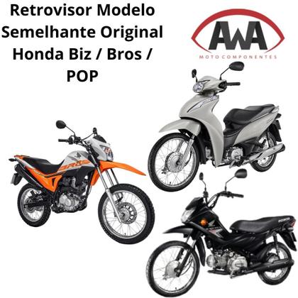 Imagem de Retrovisor Honda Biz 125 Bros 160 Titan Cb Par Espelho Moto