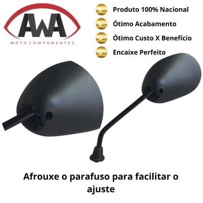 Imagem de Retrovisor Honda Biz 125 Bros 160 Titan Cb Par Espelho Moto