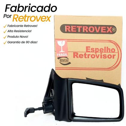 Imagem de Retrovisor Lateral Direito Carona Chevrolet GM Monza Tubarão 94 95 96 com Controle Interno Manual