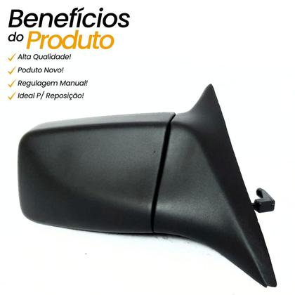 Imagem de Retrovisor Lateral Direito Carona Chevrolet GM Monza Tubarão 94 95 96 com Controle Interno Manual
