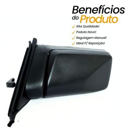 Imagem de Retrovisor Lateral Esquerdo Motorista Chevrolet Monza 85 86 87 88 89 90 com Controle Interno Manual