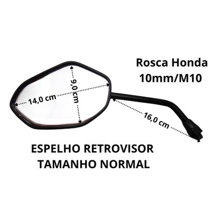 Retrovisor Moto Titan 125 150 Par Padrão Honda 160 Tamanho Normal - AWA Imagem de Retrovisor Moto Titan 125 150 Par Padrão Honda 160 Tamanho Normal