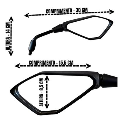 Imagem de Retrovisor moto Z400 Kawasaki Modelo Mini Rosca padrão Honda ou yamaha Esportivo