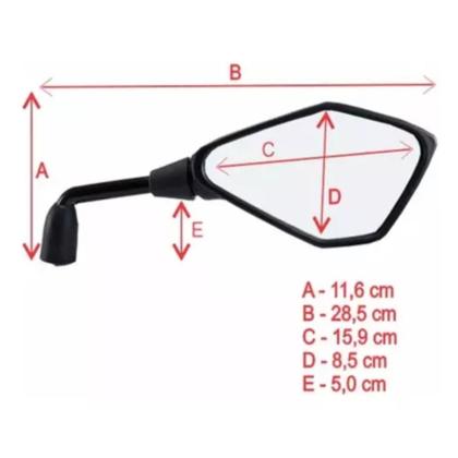 ヒロ Retrovisor Par Gvs Premium Modelo Kawasaki Z400 Haste Longa 90