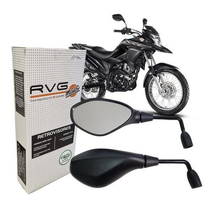 Imagem de Retrovisor Par GVS Versão RVG Bmw GS650 Lente Plana Haste Longa 90 Cg Fan Bros Cbx Cb 300 Xre 300 190 Biz 100 125