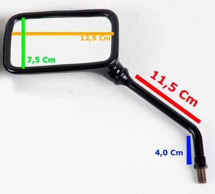Imagem de Retrovisor Preto Cbx250 Twister Para Motos Yamaha Fazer Ybr Factor Par