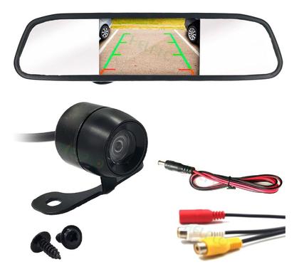 Imagem de Retrovisor Visor Espelho Tela Lcd Veicular e Câmera De Ré