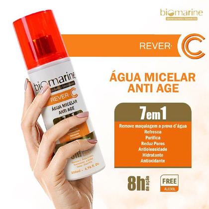 Imagem de Rever C Água Micelar Antiage, Biomarine, Antioliosidade Reduz Poros Hidratante Antioxidante 200ML